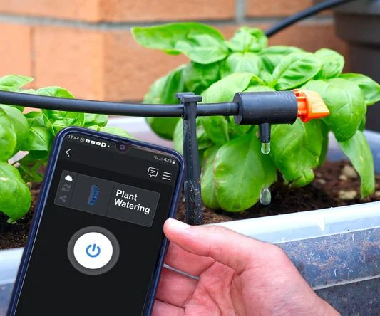 Smartphone controlling smart irrigation system for automatic plant watering