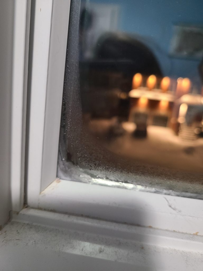 ice on inside of house windows